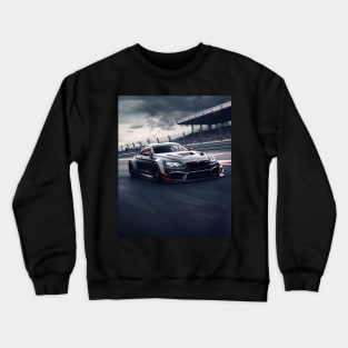 black bmw m6 on a race track Crewneck Sweatshirt